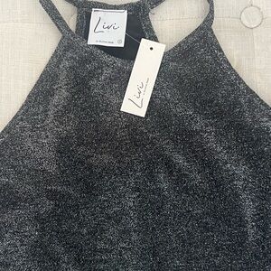 Shimmering Gray Halter Top